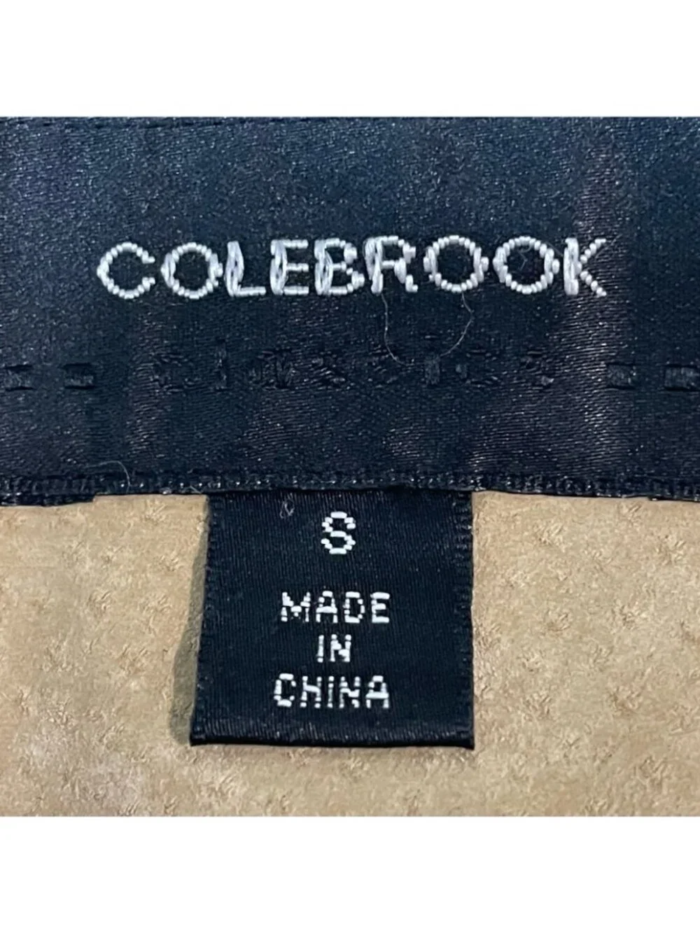 Colebrook Tan Genuine Suede Double Breasted Lined Collared Jacket Size Small S